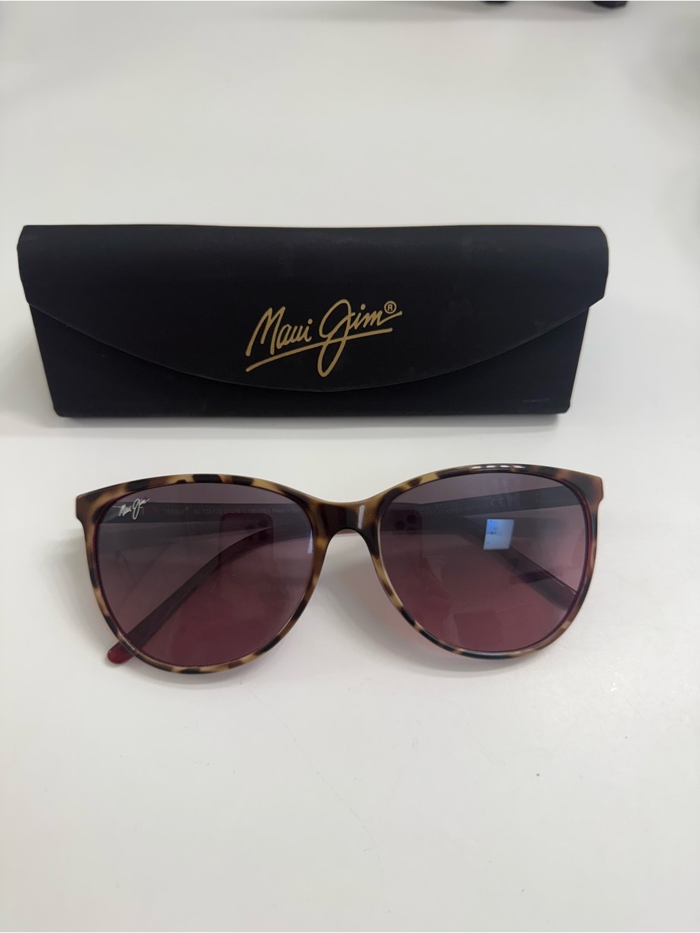 Maui Jim Tortoise Frame Sunglasses with Purple Lenses